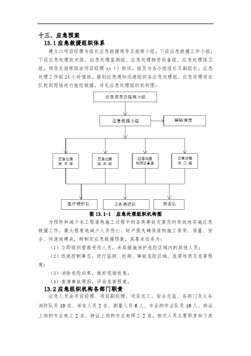 盾构开仓施工应急预案