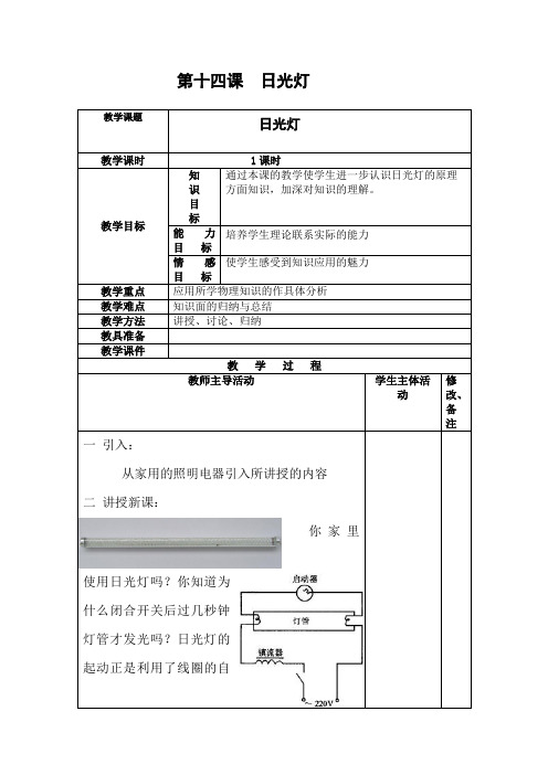 第十四课日光灯