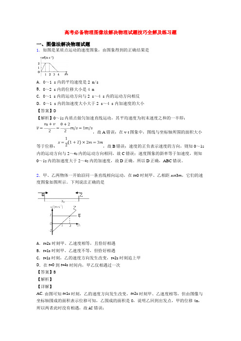 高考必备物理图像法解决物理试题技巧全解及练习题