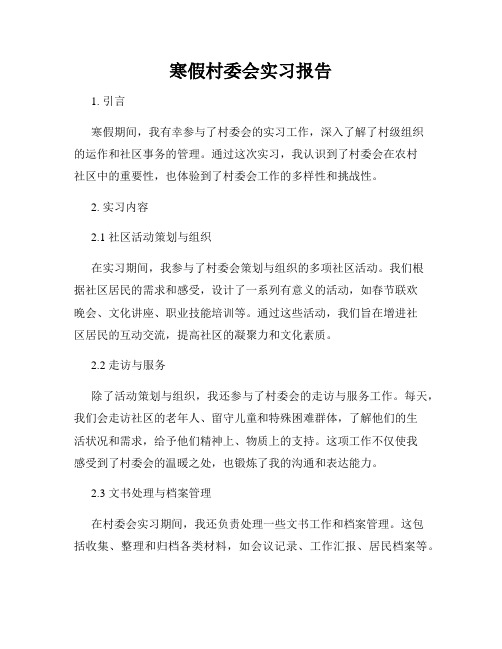 寒假村委会实习报告