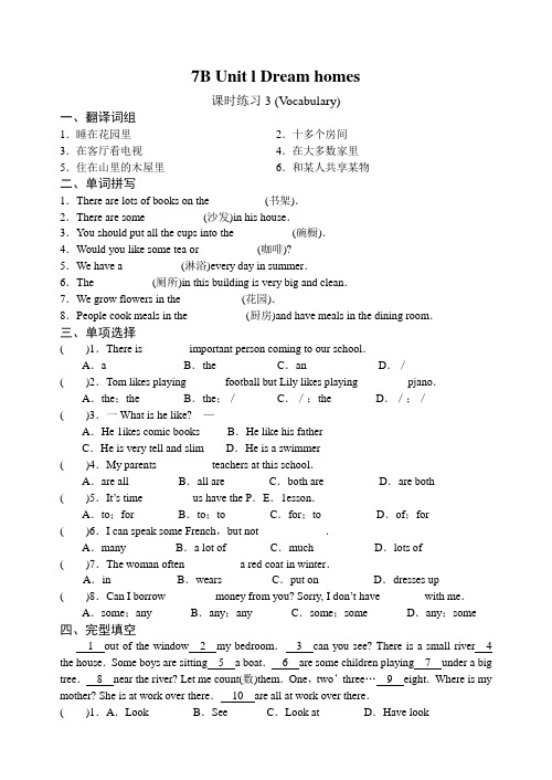 7B Unit1 课时练习3(Vocabulary)