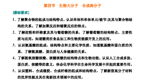 第九章第四节生物大分子合成高分子考点蛋白质核酸-课件新高考化学一轮复习