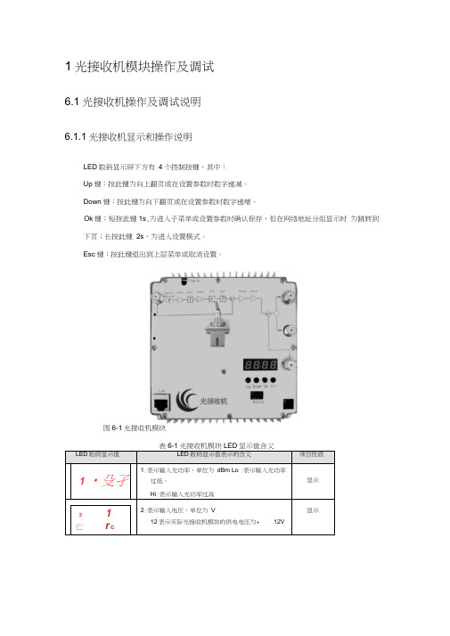 光接收机模块操作及调试