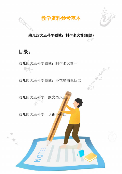 【创意幼教】最新幼儿园大班科学领域：制作水火箭(四篇)