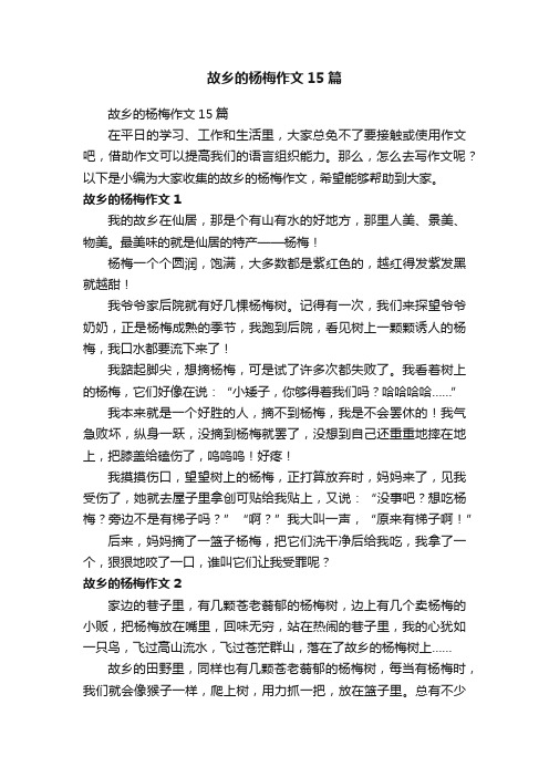 故乡的杨梅作文15篇