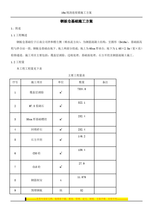 16m筒仓基础施工方案