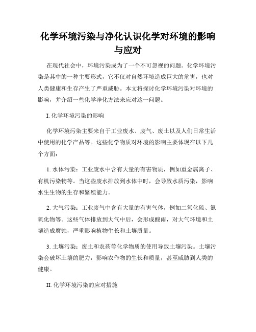 化学环境污染与净化认识化学对环境的影响与应对