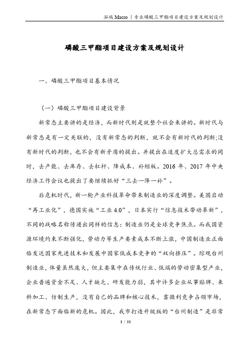 磷酸三甲酯项目建设方案及规划设计