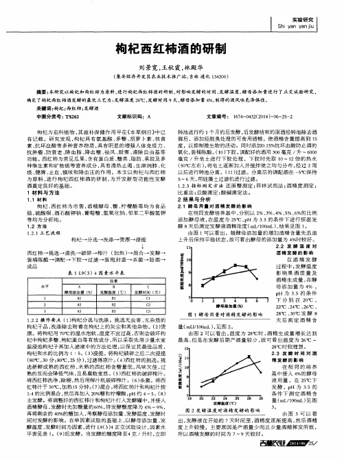 枸杞西红柿酒的研制