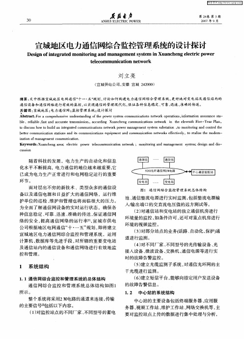 宣城地区电力通信网综合监控管理系统的设计探讨