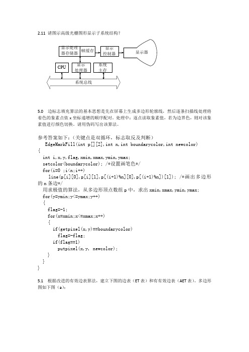 图形学练习题及答案