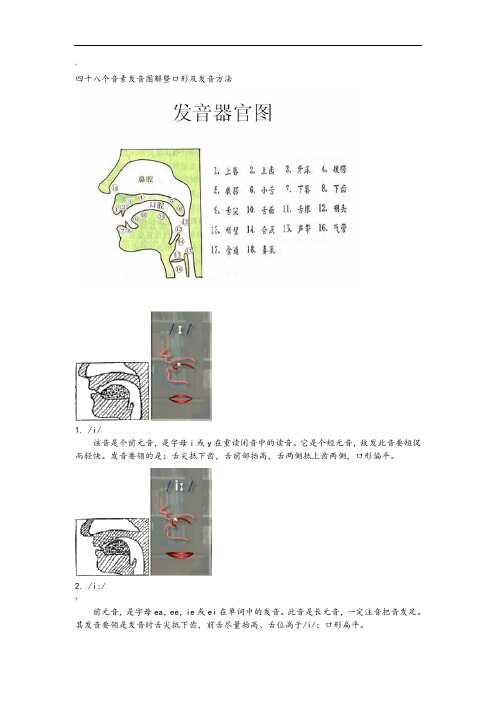 英语国际音标发音舌位图详解及发音方法大全