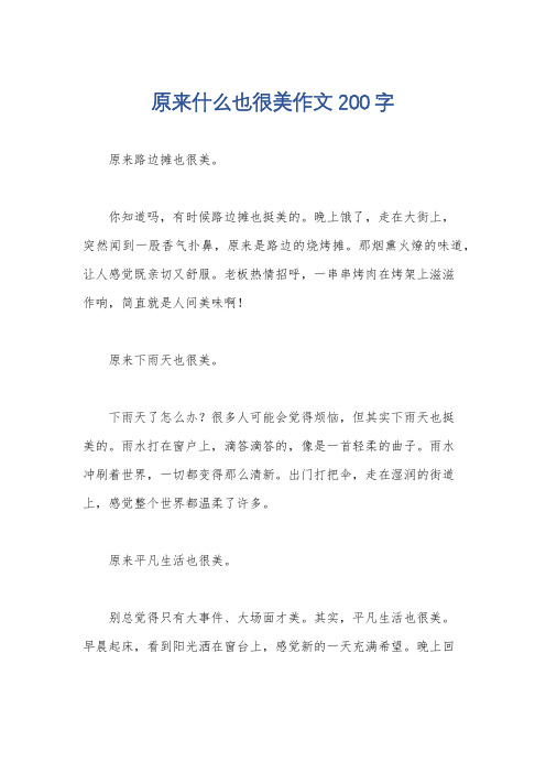 原来什么也很美作文200字