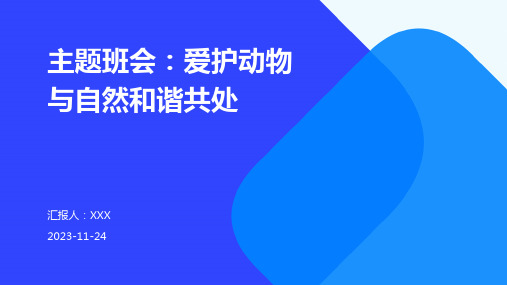 主题班会：爱护动物与自然和谐共处