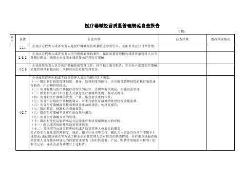 医疗器械经营质量管理规范自查报告(完整版)