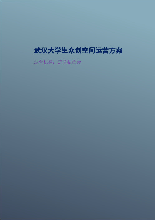 (完整word版)大学生众创空间运营方案设计