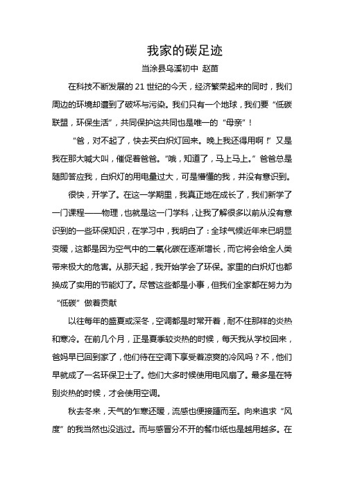 我家的碳足迹优秀调查报告