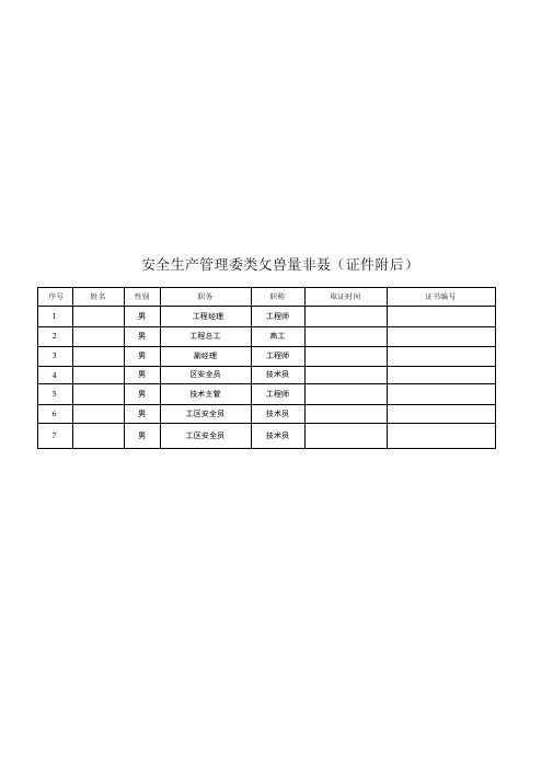 安全生产管理三类人员统计表