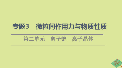 新教材高中化学专题3微粒间作用力与物质性质第2单元离子键离子晶体课件苏教版选择性必修