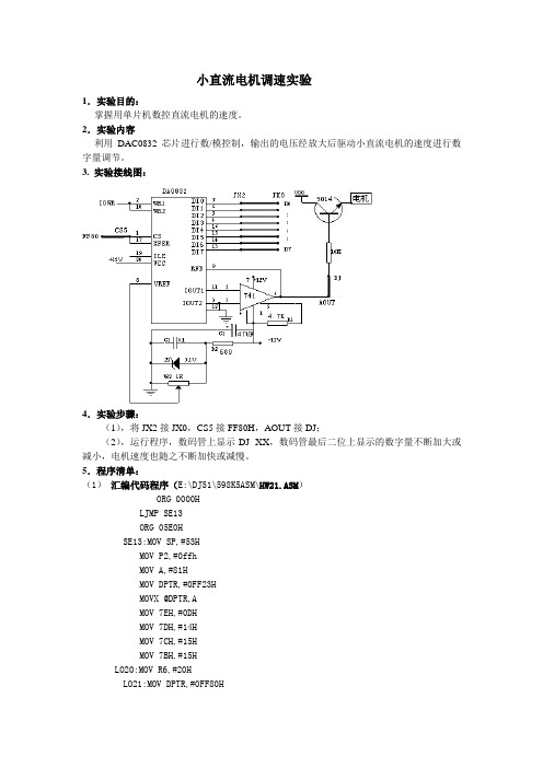 小直流电机调速控制设计