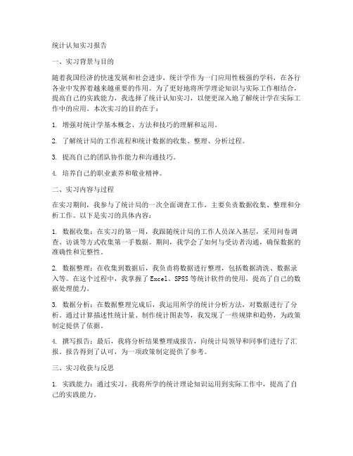 统计认知实习报告