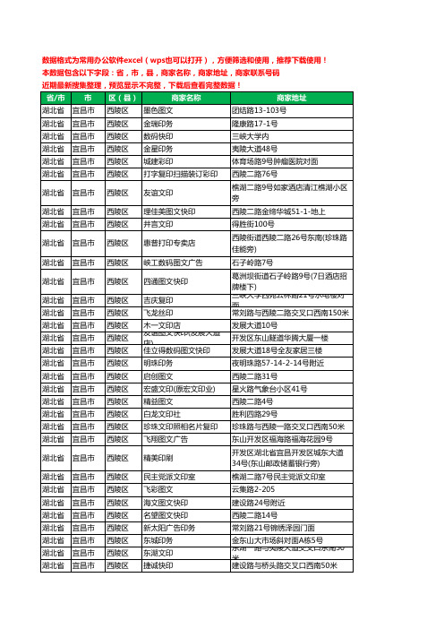 2020新版湖北省宜昌市西陵区复印工商企业公司商家名录名单黄页联系电话号码地址大全117家