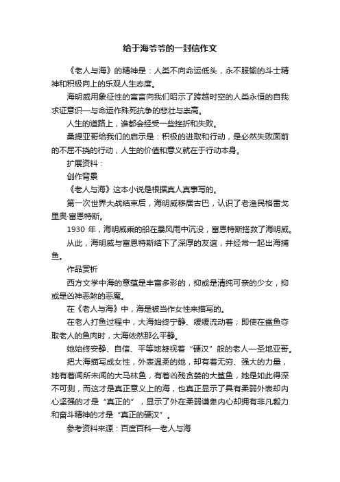 给于海爷爷的一封信作文