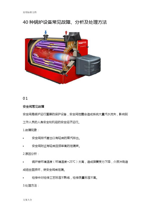 40种锅炉设备常见故障、分析报告及处理方法