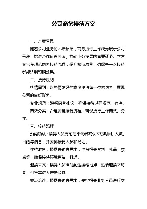 公司商务接待方案