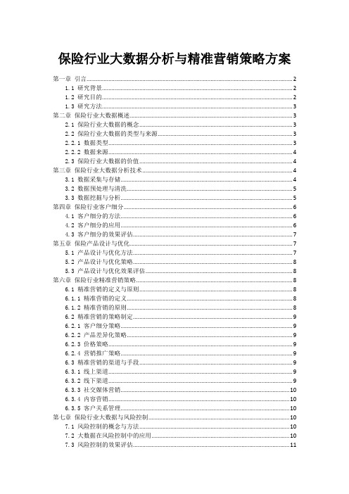 保险行业大数据分析与精准营销策略方案