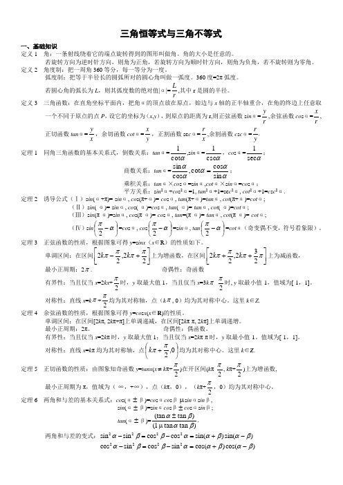 全国高中数学竞赛专题-三角函数