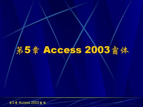 Access教材PPT文件第5章 Access 2003窗体