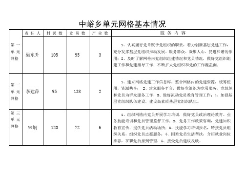 单元网格基本情况