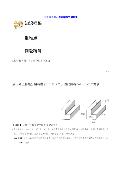 五年级奥数：展开图与空间想象