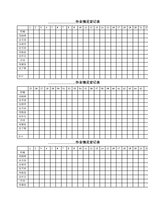 作业情况登记表