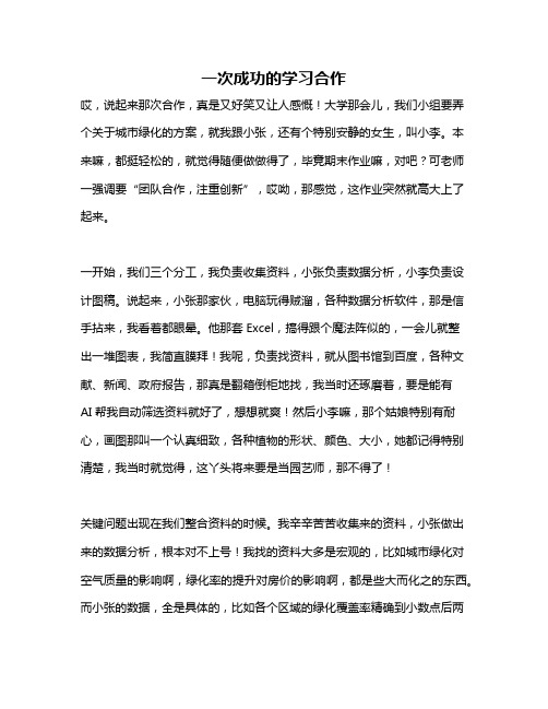 作文《一次成功的学习合作》