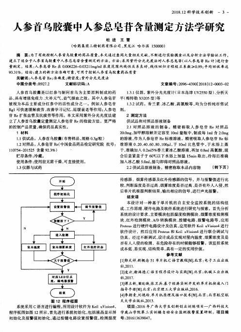 人参首乌胶囊中人参总皂苷含量测定方法学研究