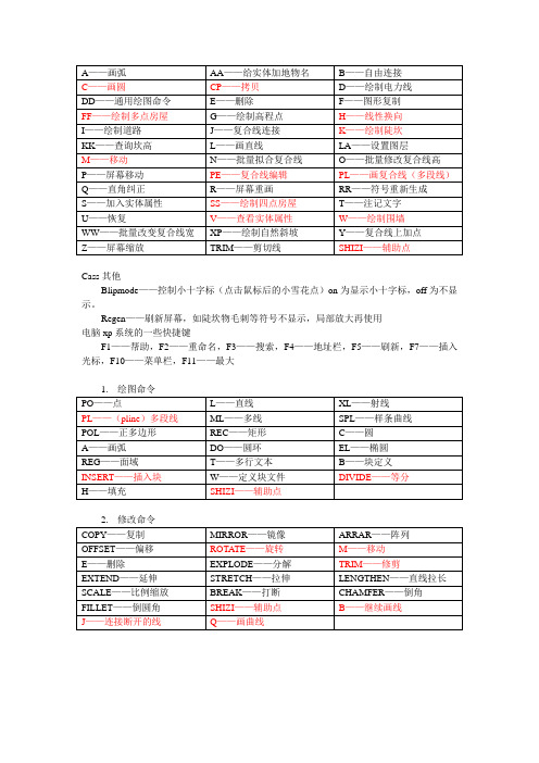 cass编图常用快捷键