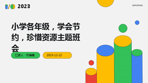 小学各年级, 学会节约,珍惜资源,主题班会ppt