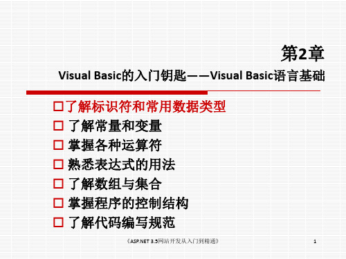 VisualBasic的入门钥匙——VisualBasic语言基础