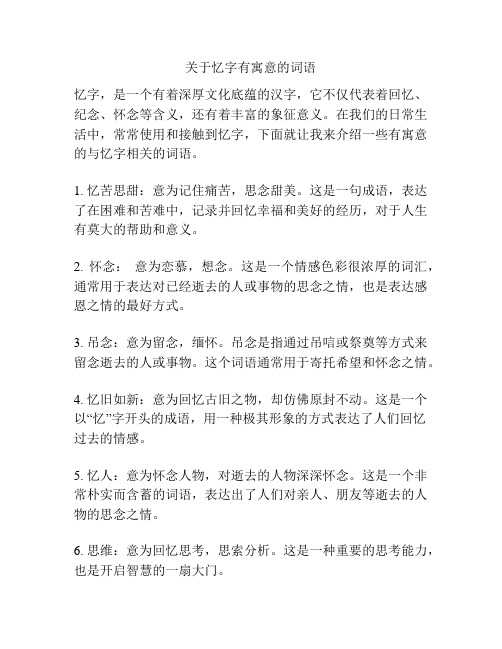 关于忆字有寓意的词语