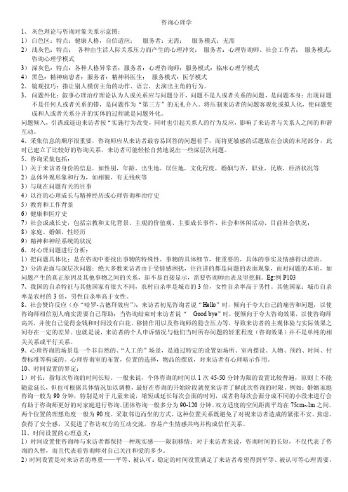 咨询心理学复习资料.