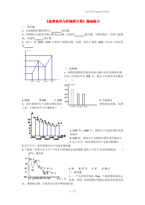 五年级数学上册 第七单元《选择条形与折线统计图》基础练习(无答案) 青岛版.doc