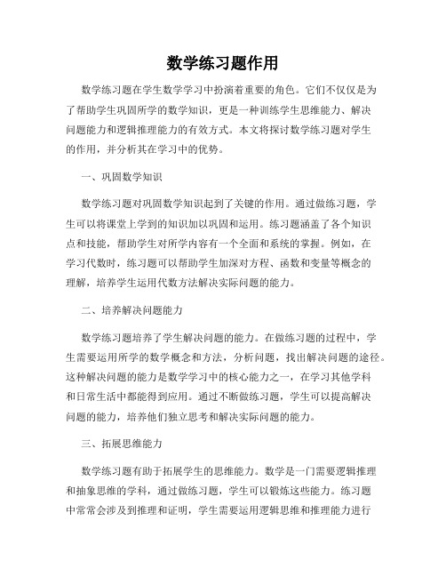 数学练习题作用