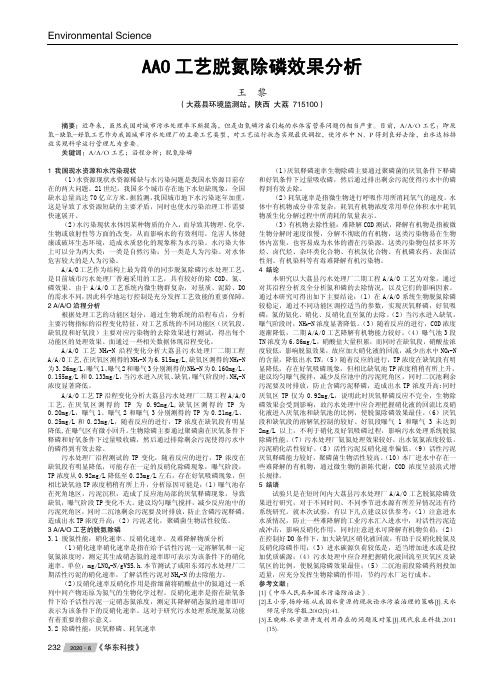 AAO工艺脱氮除磷效果分析