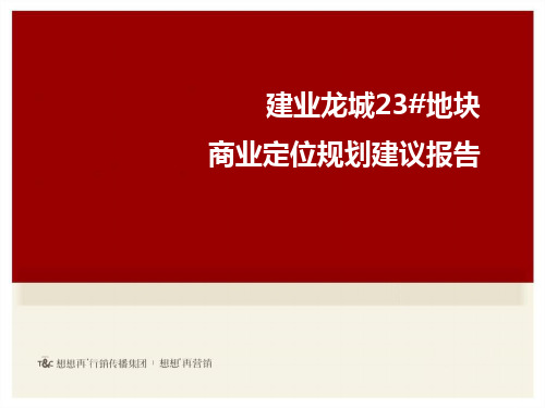 年洛阳建业龙城23#地块商业定位规划建议报告资料