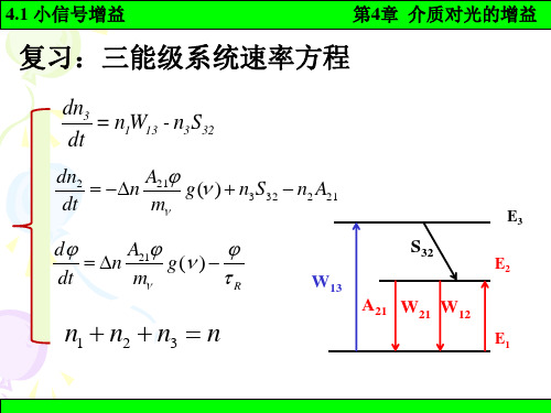 激光原理：4-1小信号增益