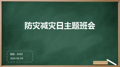 防灾减灾日主题班会课件