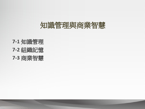 知识管理与商业智慧【精品课件】