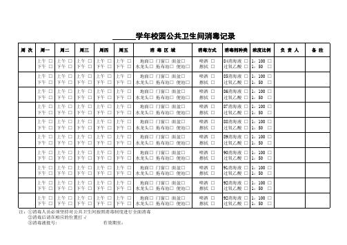 (完整版)公共卫生间消毒记录表